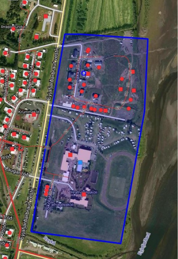 Kaldavatnsrof í hluta Hrafnagilshverfis 7. okt.