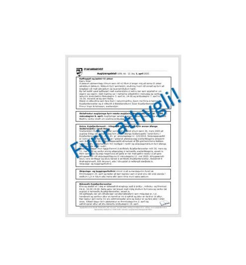 Auglýsingablað – næst miðvikudaginn 6. ágúst