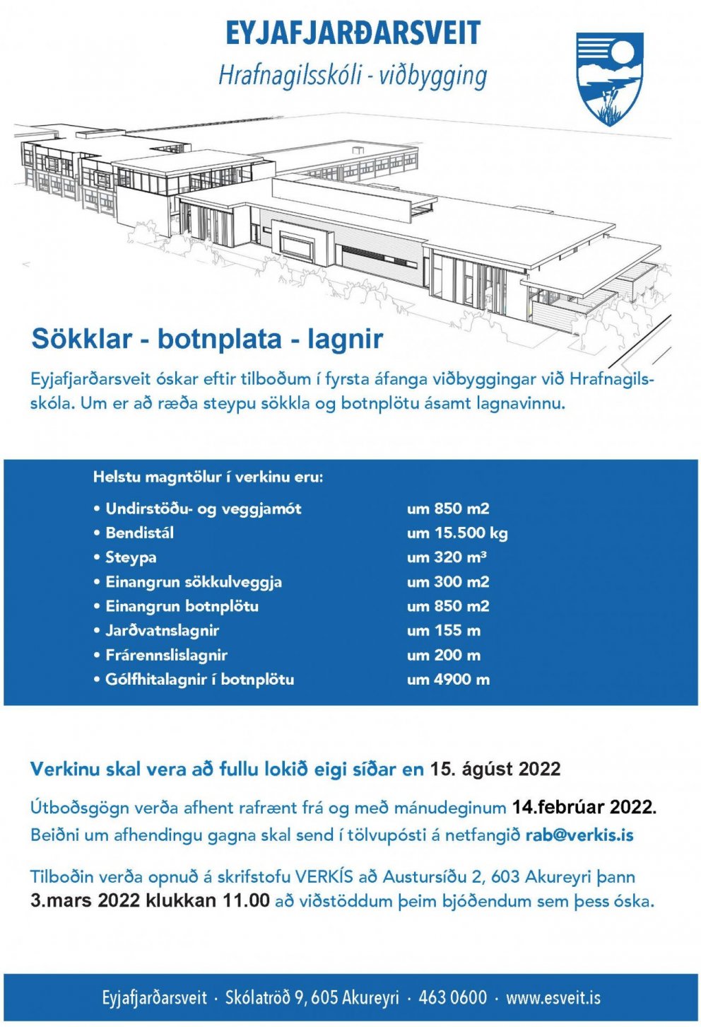 Útboð viðbyggignar við Hrafnagilsskóla