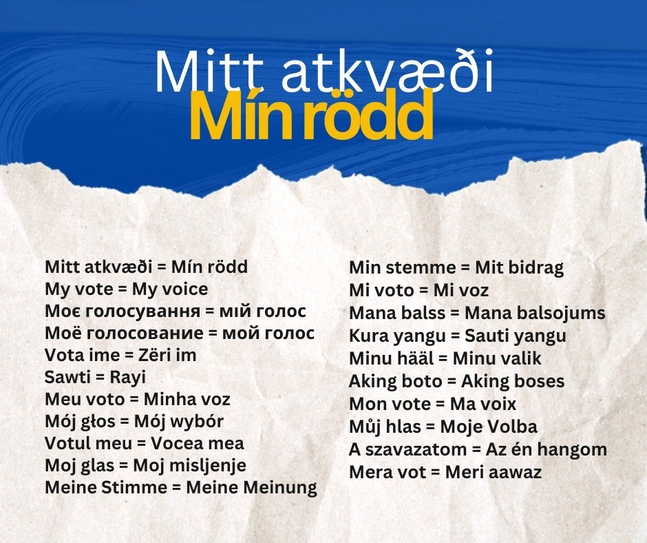 Mitt atkvæði - Mín rödd. Vinnustofur - Are you an immigrant living in Iceland?