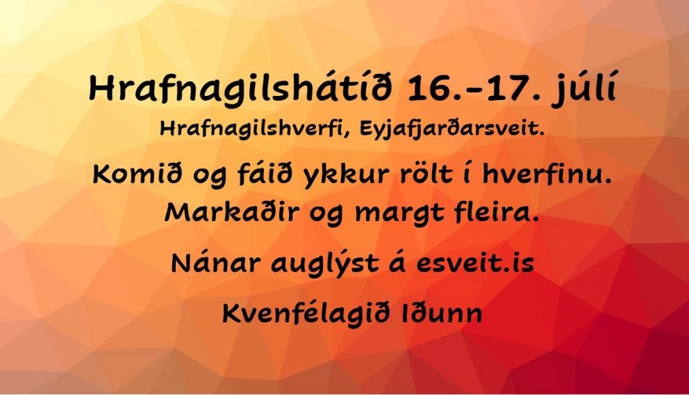 Hrafnagilshátíð 16.-17. júlí – hátíð í heimabyggð