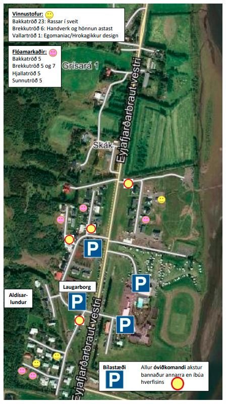 Hrafnagilshátíð 16.-17. júlí - Hverfiskort fyrir laugardaginn 16. júlí - Opnar vinnustofur og flóama…