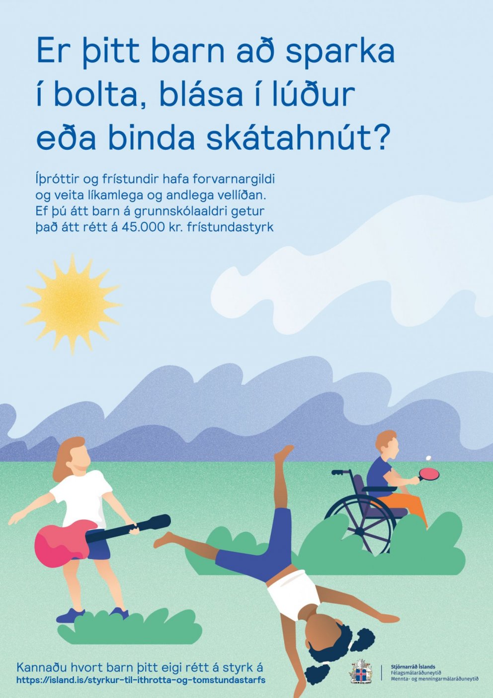 Styrkur til íþrótta- og tómstundastarfs fyrir skólaárið 2020-2021 - Umsóknarfrestur til 15. apríl.