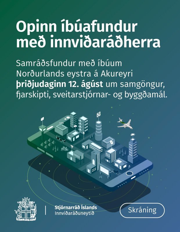 Opinn íbúafundur með innviðaráðherra 12. ágúst