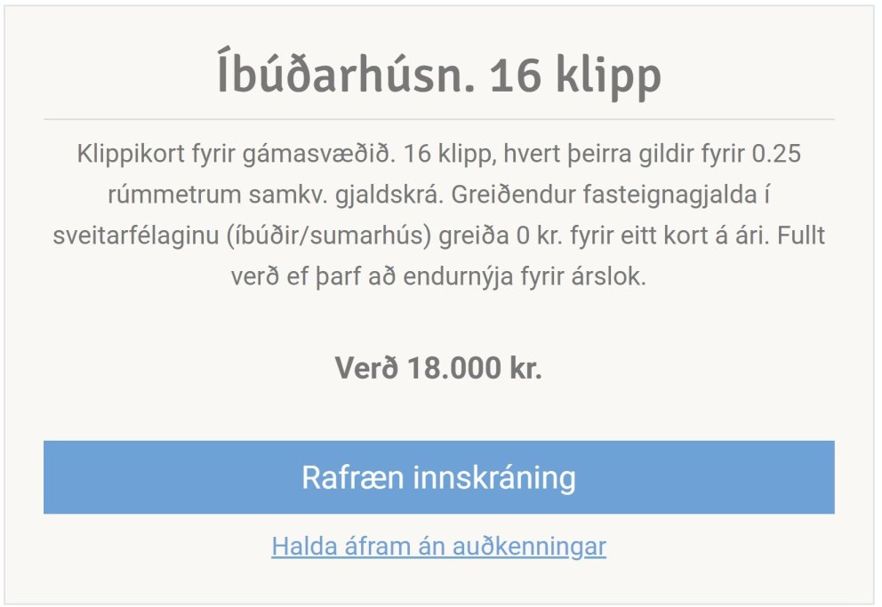 Klippikort fyrir gámasvæði