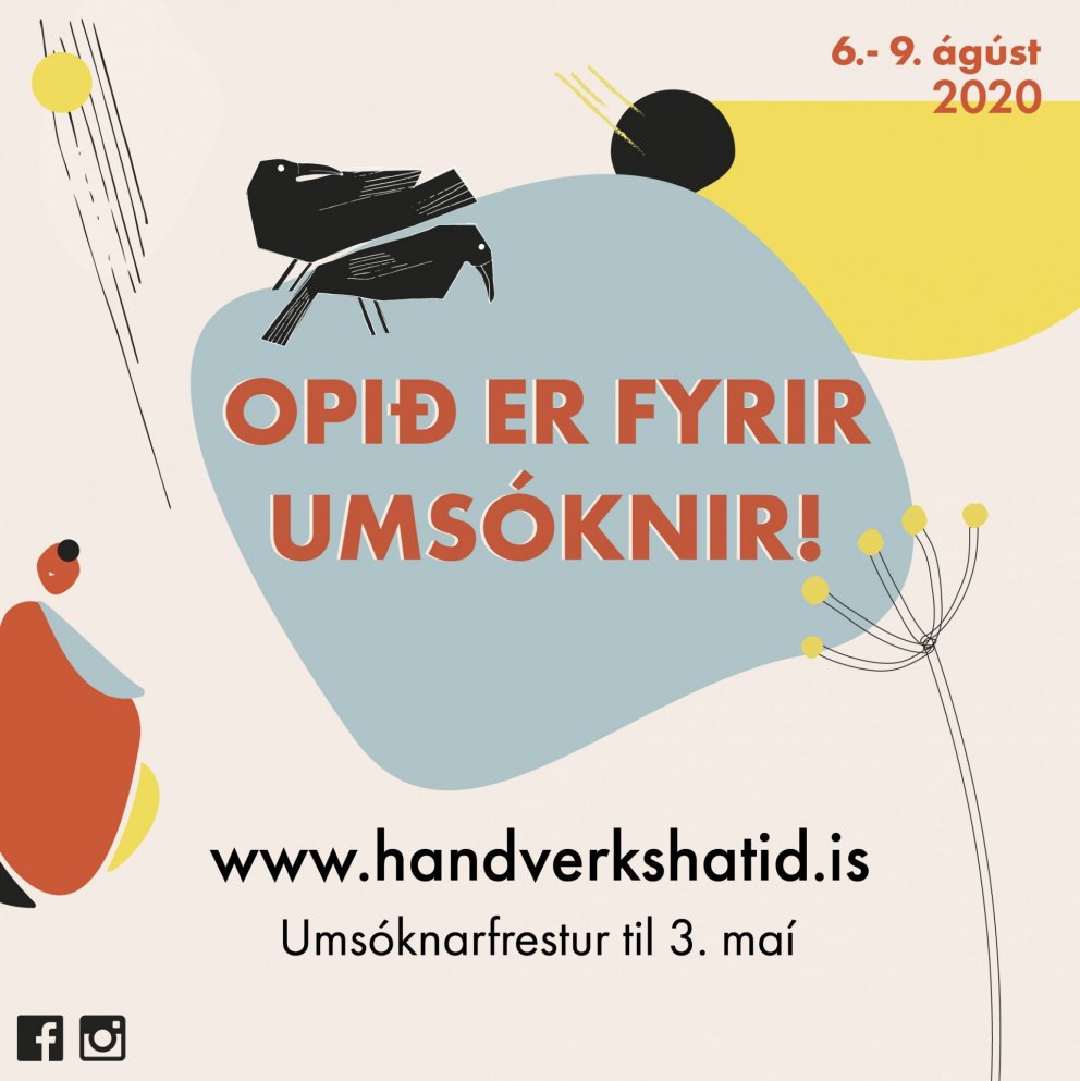 OPIÐ FYRIR UMSÓKNIR Á HANDVERKSHÁTÍÐ 2020